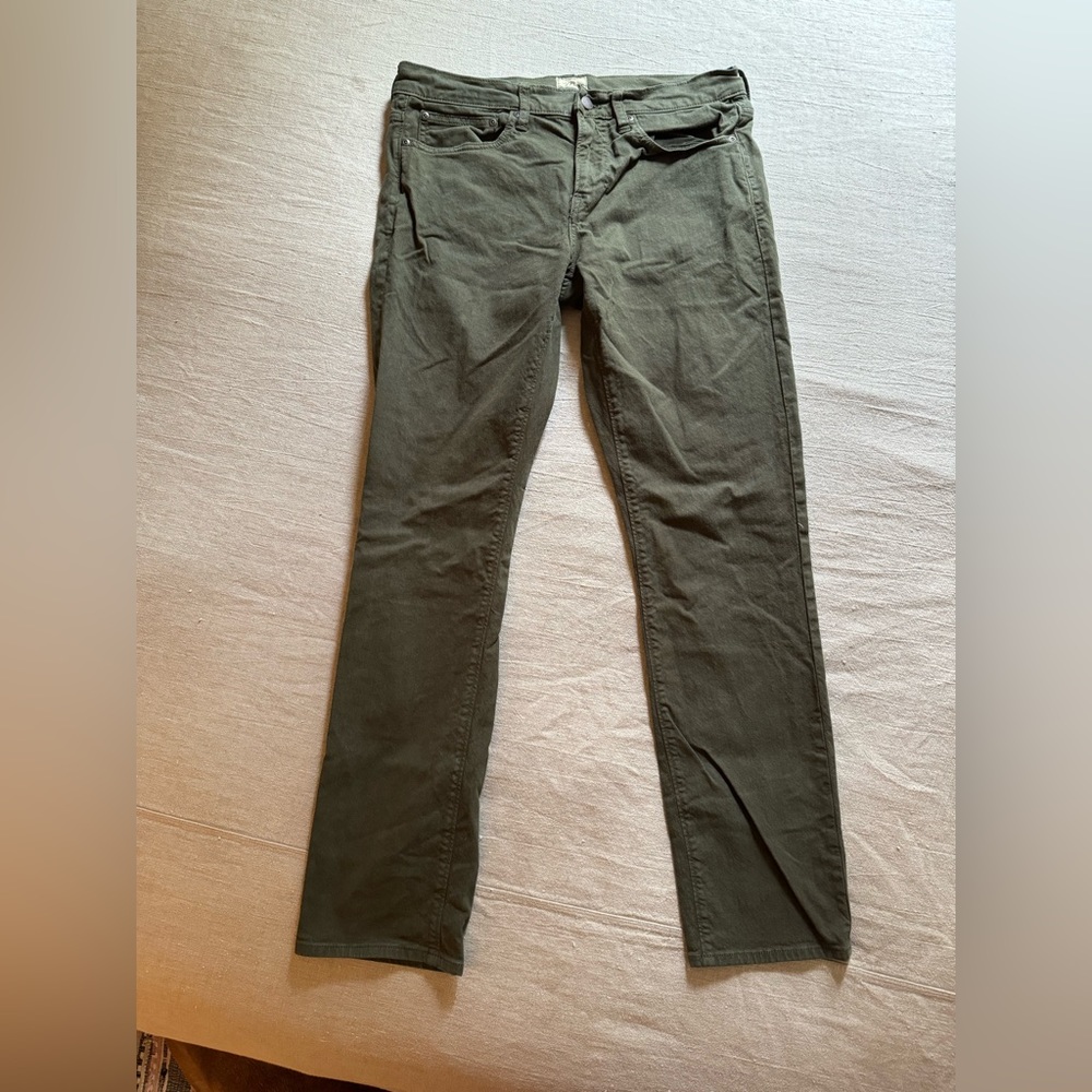 J. Crew Men’s Green Denim Jeans Slim Stretch 31 32